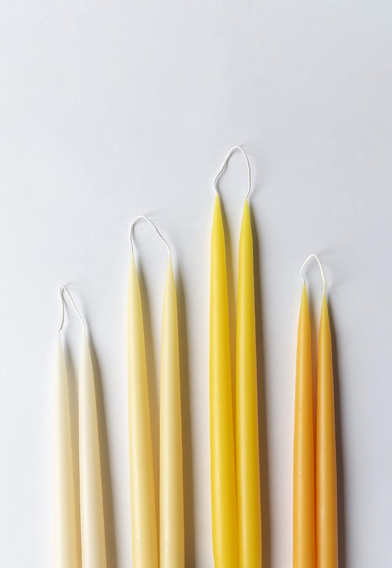 Kunstindustrien ® Taper Candles, Set of 4, 13.8" – Made in Denmark, Long Burning Candles 15h, Unscented & Smokeless Candlesticks – Elegant Tall Candles for Weddings Dinners & Home Decor (Pastel Yellow) - Image 5